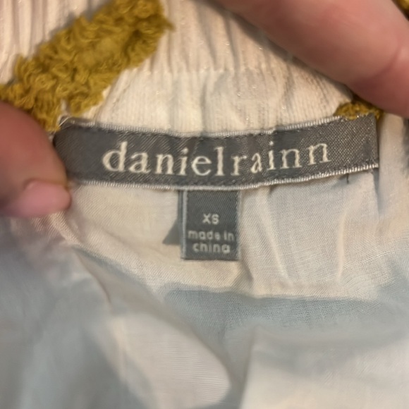 Daniel Rainn Anthropologie Cream & Mustard Embroidered Maxi Skirt Tie Waist - Picture 7 of 8